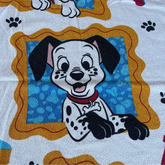 VTG Disney 101 Dalmatians Beach Towel Franco 100% Cotton Made In Brazil 27x53 - Picture 4 of 10